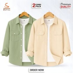 2_Pcs in one combo Premium quality double pocket shirt.