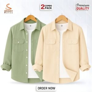 2_Pcs in one combo Premium quality double pocket shirt.